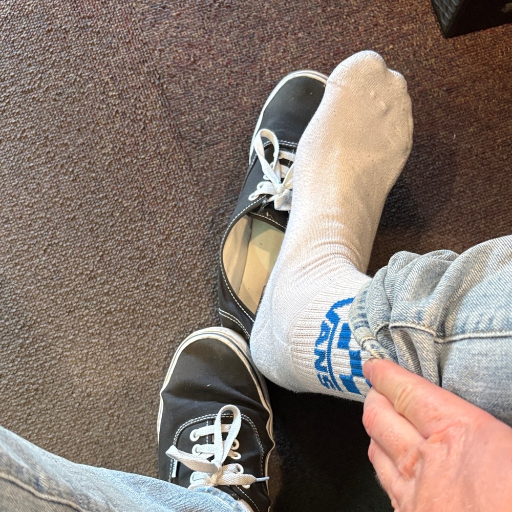 Vans White and Blue Athletic Socks